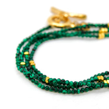 Load image into Gallery viewer, Long Malachite Stone and Gold Luxury Necklace - NC-644L
