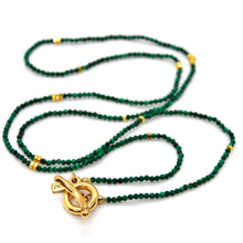 Load image into Gallery viewer, Long Malachite Stone and Gold Luxury Necklace - NC-644L
