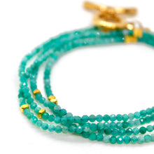 Load image into Gallery viewer, Long Amazonite Stone and Gold Luxury Necklace - NC-645L
