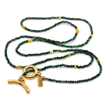 Load image into Gallery viewer, Long Phoenix Lapis Stone and Gold Luxury Necklace - NC-646L
