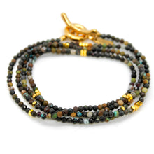 Load image into Gallery viewer, Long Turquoise Stone and Gold Luxury Necklace - NC-647L
