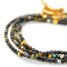 Load image into Gallery viewer, Long Turquoise Stone and Gold Luxury Necklace - NC-647L
