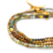 Load image into Gallery viewer, Long Gradient Hubei Turquoise Stone and Gold Luxury Necklace - NC-648L
