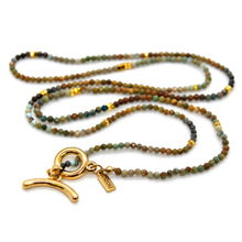 Load image into Gallery viewer, Long Gradient Hubei Turquoise Stone and Gold Luxury Necklace - NC-648L
