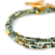 Load image into Gallery viewer, Long African Turquoise Stone and Gold Luxury Necklace - NC-649L

