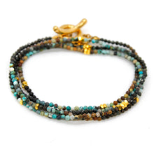 Load image into Gallery viewer, Long Gradient Turquoise Stone and Gold Luxury Necklace - NC-650L
