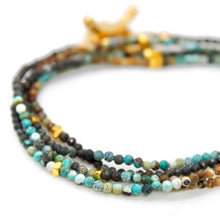Load image into Gallery viewer, Long Gradient Turquoise Stone and Gold Luxury Necklace - NC-650L

