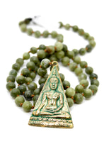 Load image into Gallery viewer, Buddha Necklace 2 - Green Agate
