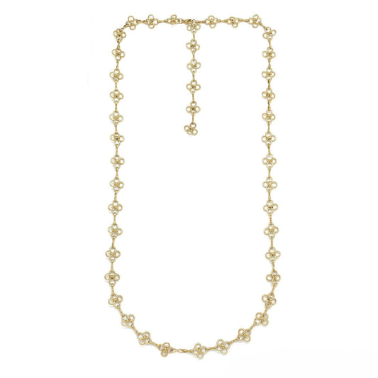 Gold Flower Long Chain Necklace - N2-2710