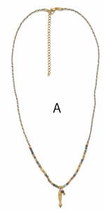 Semi Precious Stone Mini Fish Necklace