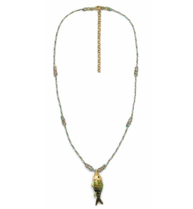 Single Enamel Gold Fish Necklace - N2-2572