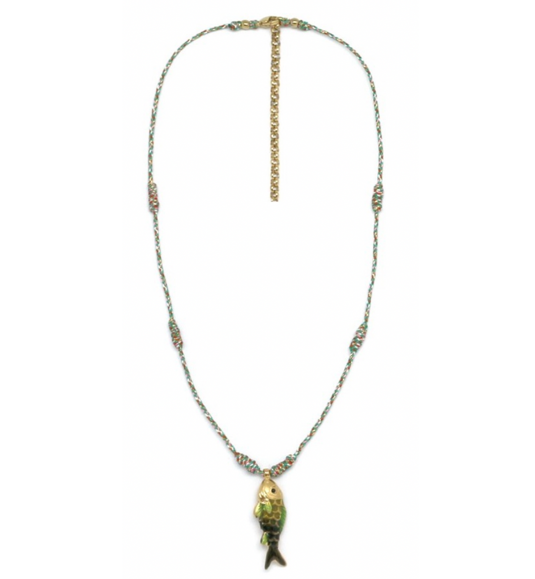 Single Enamel Gold Fish Necklace - N2-2572