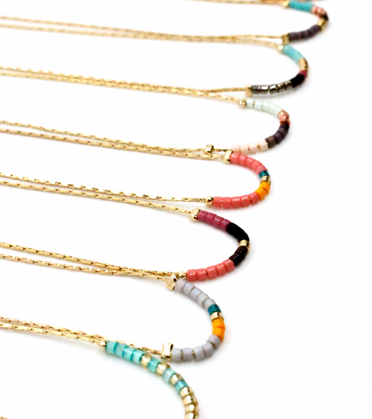 Miyuki Seed Bead Delicate Pendant Necklace -N8-029B