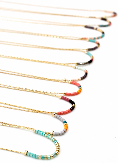 Miyuki Seed Bead Delicate Pendant Necklace -N8-029C
