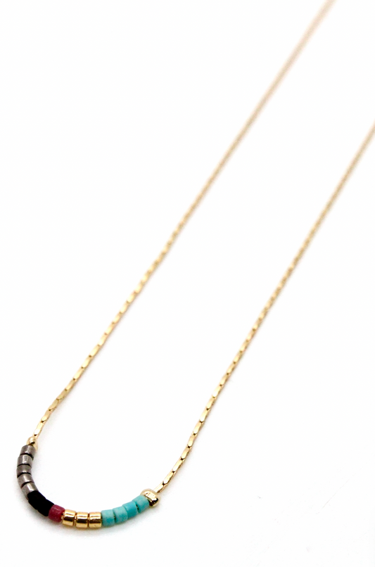 Miyuki Seed Bead Delicate Pendant Necklace -N8-029E