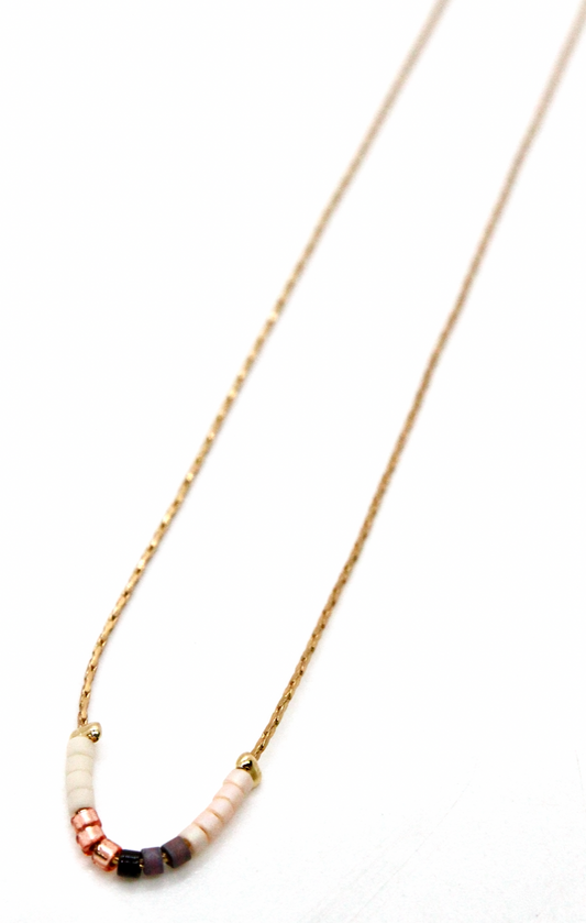 Miyuki Seed Bead Delicate Pendant Necklace -N8-029I