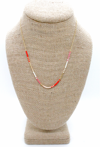 Miyuki Seed Bead Delicate Coral Necklace -N8-030