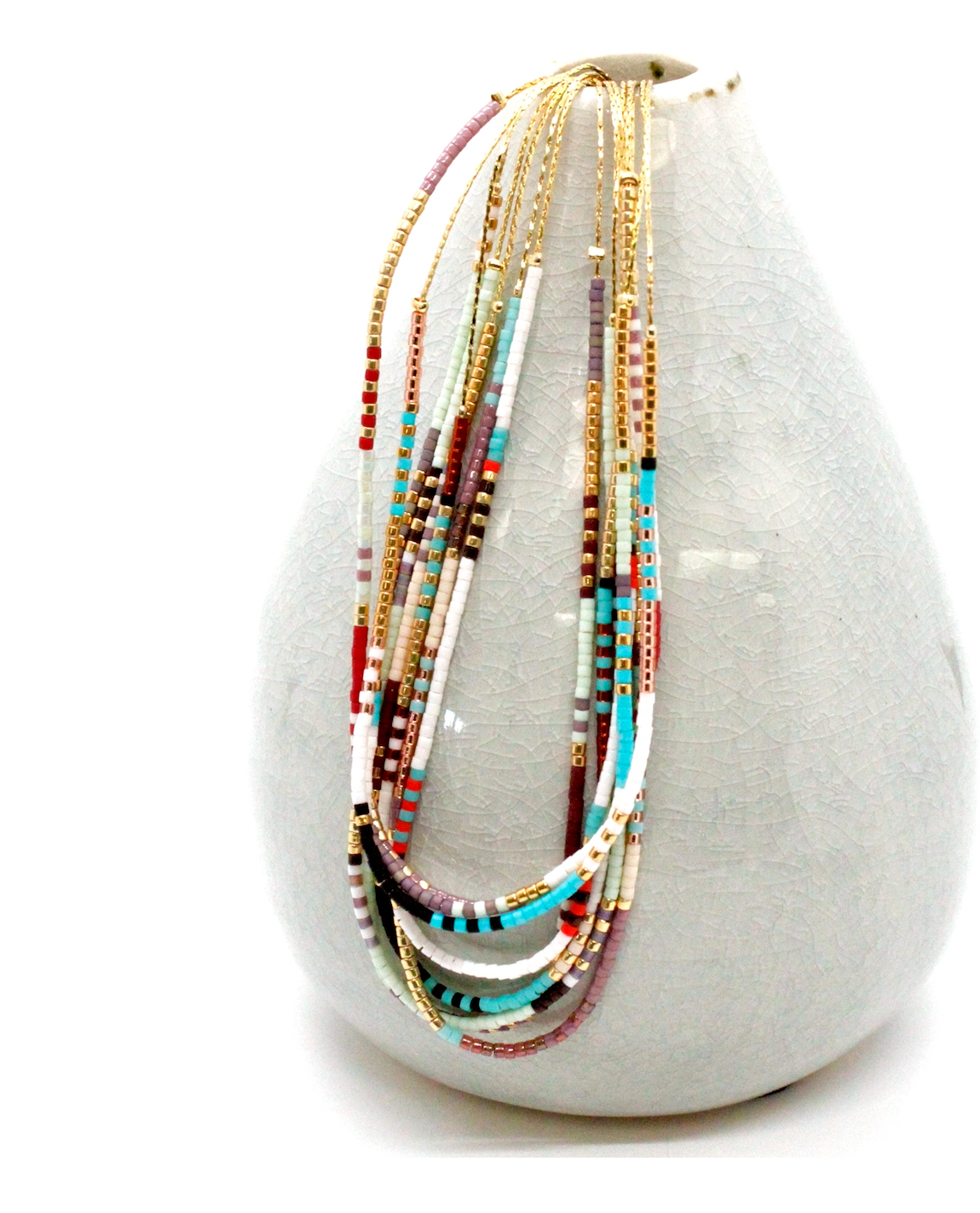 Miyuki Seed Bead Single Strand Mix Necklace -N8-034B