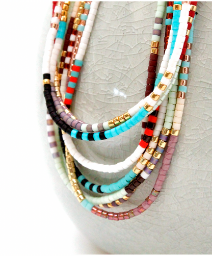Miyuki Seed Bead Single Strand Mix Necklace -N8-034B