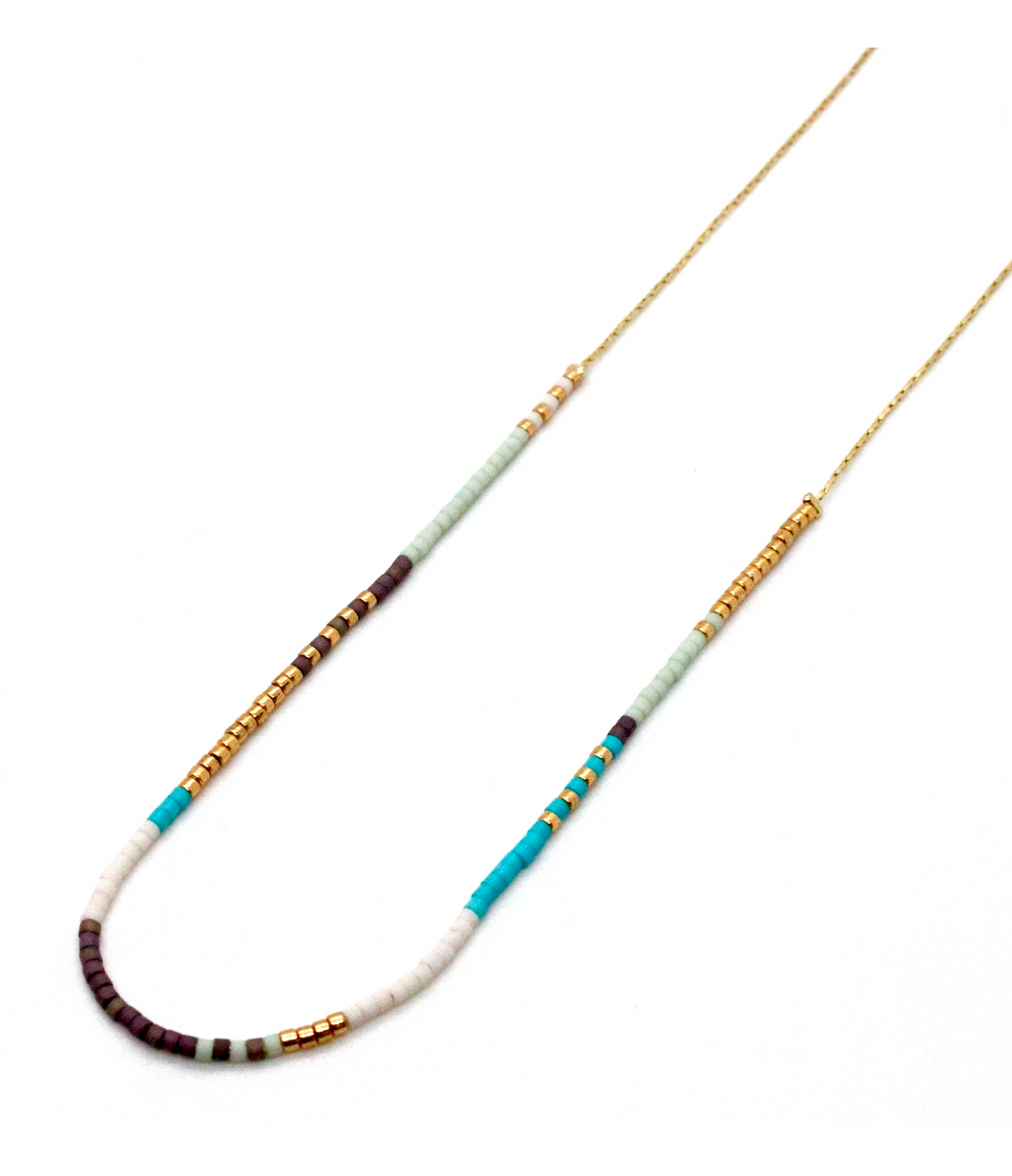 Miyuki Seed Bead Single Strand Mix Necklace -N8-034E