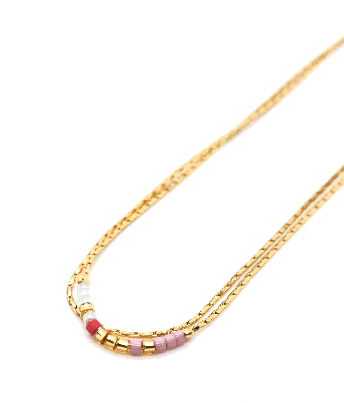 Miyuki Seed Bead Double Mini Strand Mix Necklace -N8-035