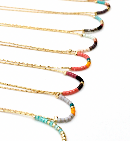 Miyuki Seed Bead Delicate Pendant Necklace -N8-029I