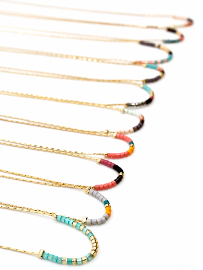 Miyuki Seed Bead Delicate Pendant Necklace -N8-029F