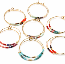 Load image into Gallery viewer, Miyuki Bead Mix Hoop Earrings - E8-038C
