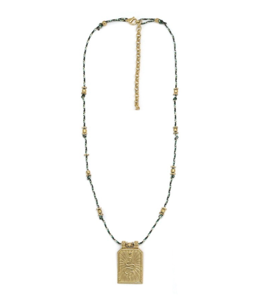 Gold Snake Cord Necklace - N2-2598