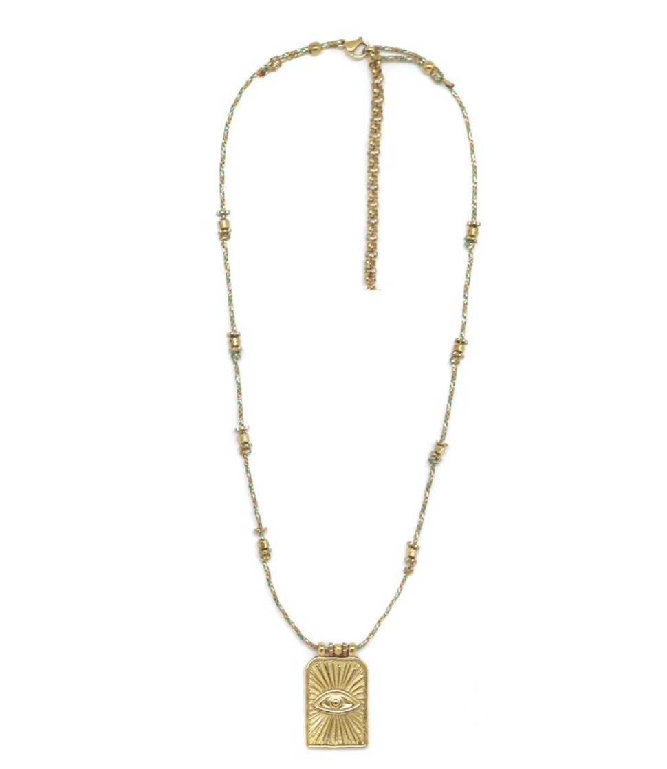 Gold Eye Cord Necklace - N2-2599