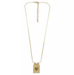 Flaming Heart Simple Gold Chain Necklace - N2-2605