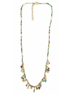 Mini Stone Droplets Faceted Stone Necklace - N2-2642B