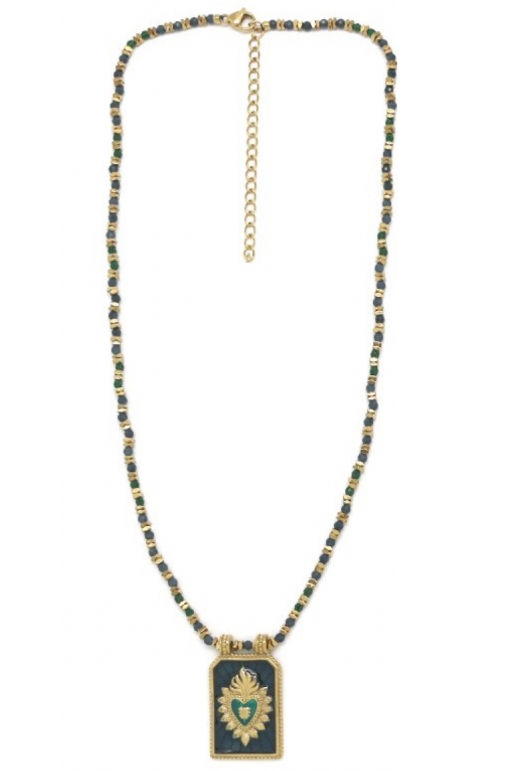 Flaming Heart Dark Charm Necklace - N2-2647