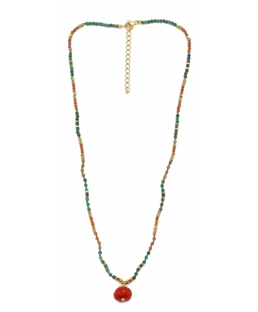 Single Bauble Hand-Knotted Stone Necklace- N2-2657B
