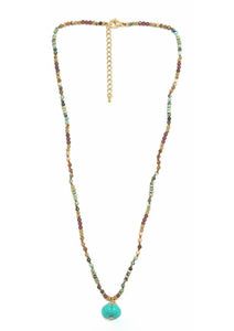 Single Bauble Hand-Knotted Stone Necklace- N2-2657C