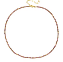 Load image into Gallery viewer, Mini Gold Nugget and Faceted Stone Single Strand Necklace - N2-2618
