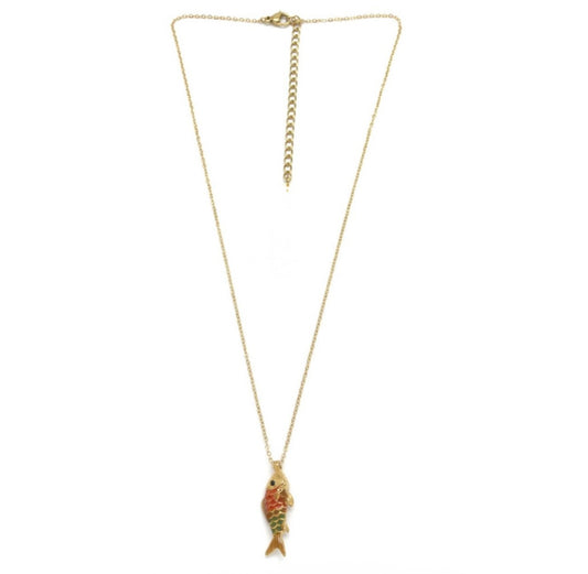 Mini Enamel Fish Chain Necklace - N2-2753