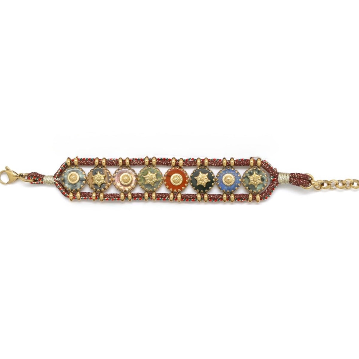 Eight Stone Button Bracelet - B4-054