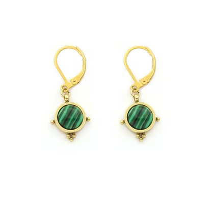 Semi Precious Stone Drop Earrings - E4-349