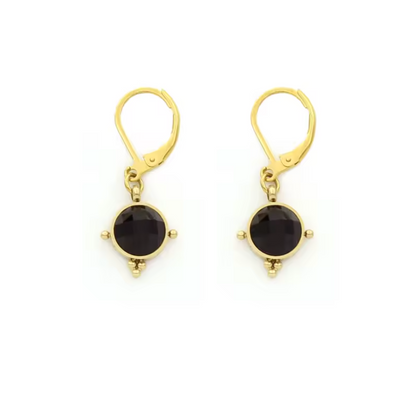 Semi Precious Stone Drop Earrings - E4-349