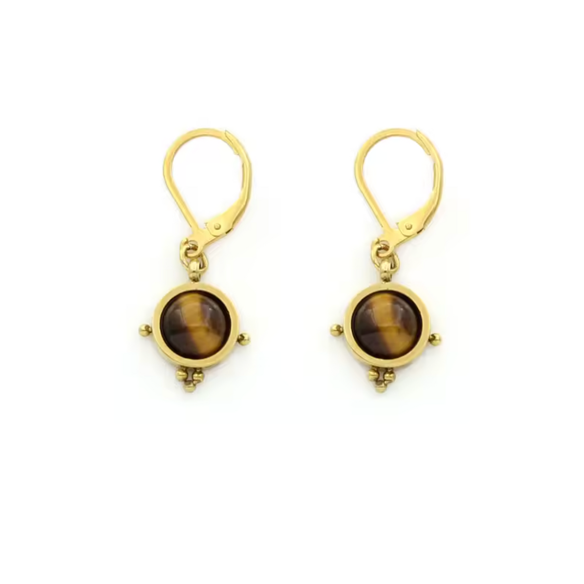 Semi Precious Stone Drop Earrings - E4-349
