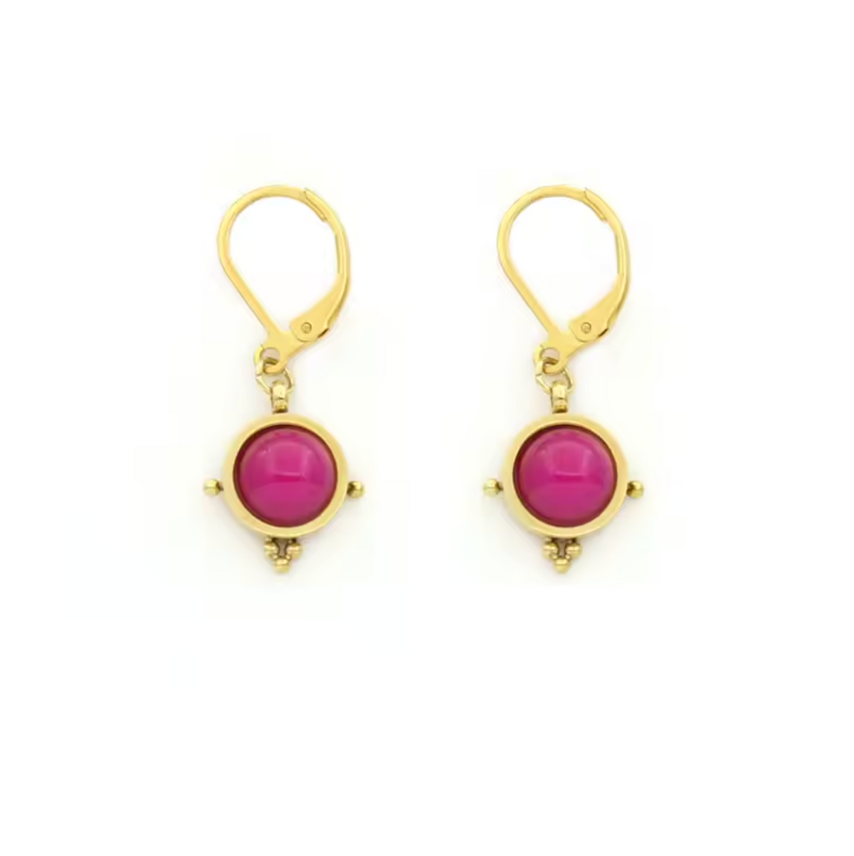 Semi Precious Stone Drop Earrings - E4-349