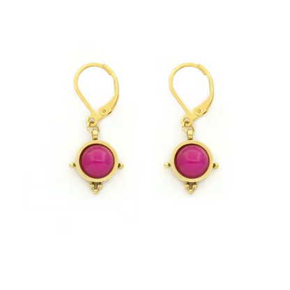 Semi Precious Stone Drop Earrings - E4-349