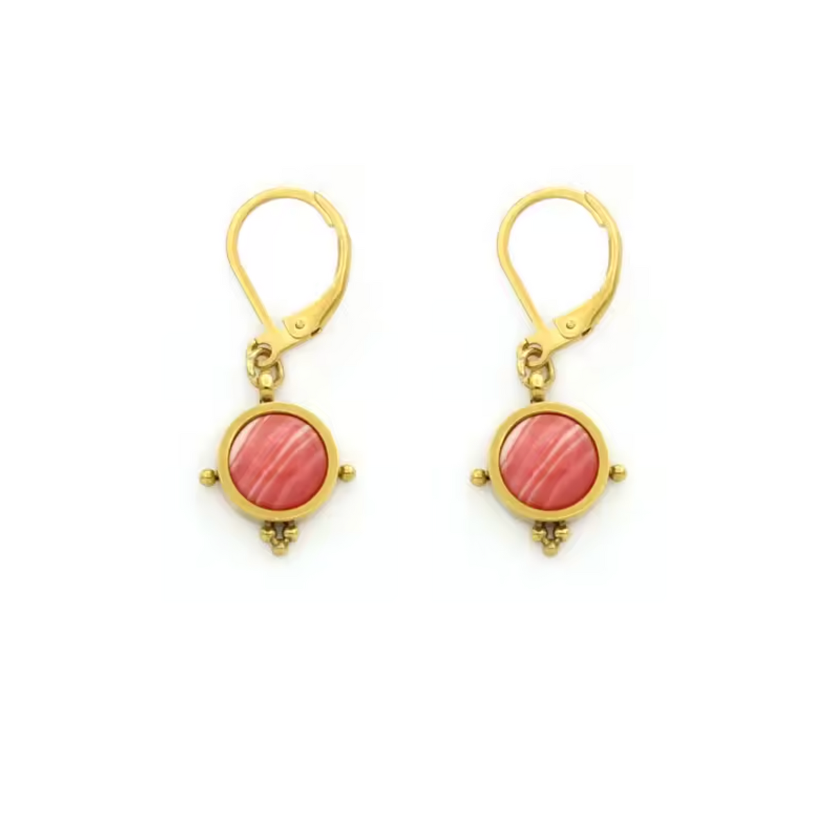 Semi Precious Stone Drop Earrings - E4-349