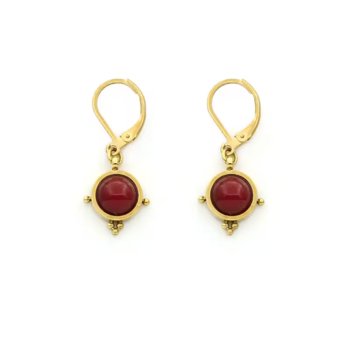 Semi Precious Stone Drop Earrings - E4-349