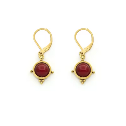 Semi Precious Stone Drop Earrings - E4-349