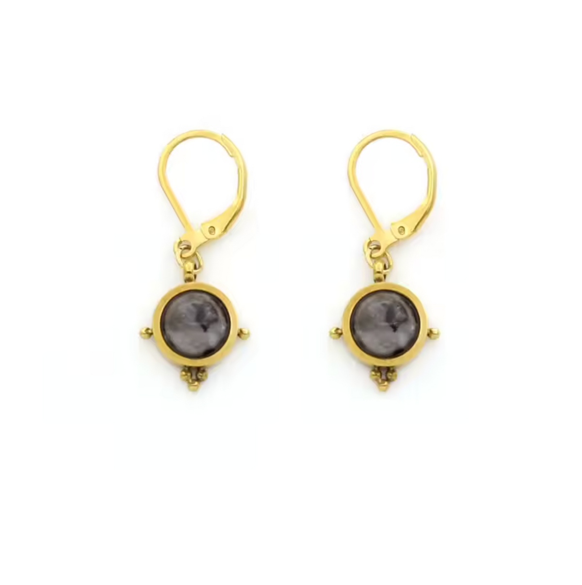 Semi Precious Stone Drop Earrings - E4-349
