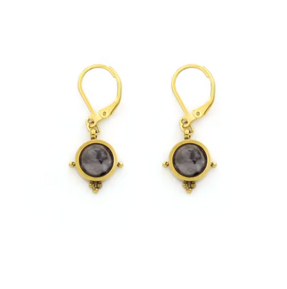 Semi Precious Stone Drop Earrings - E4-349