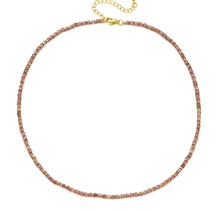 Load image into Gallery viewer, Mini Gold Nugget and Faceted Stone Single Strand Necklace - N2-2618
