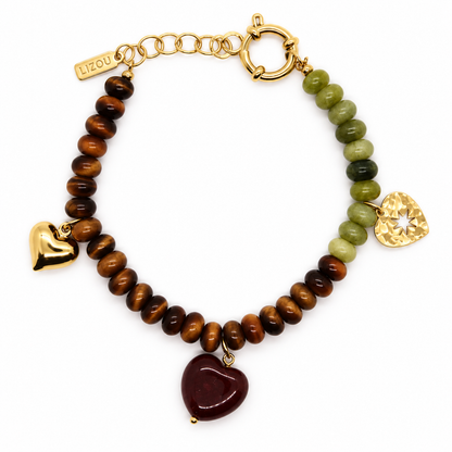 Jasper Mix Heart Bracelet -French Flair Collection- B1-2082